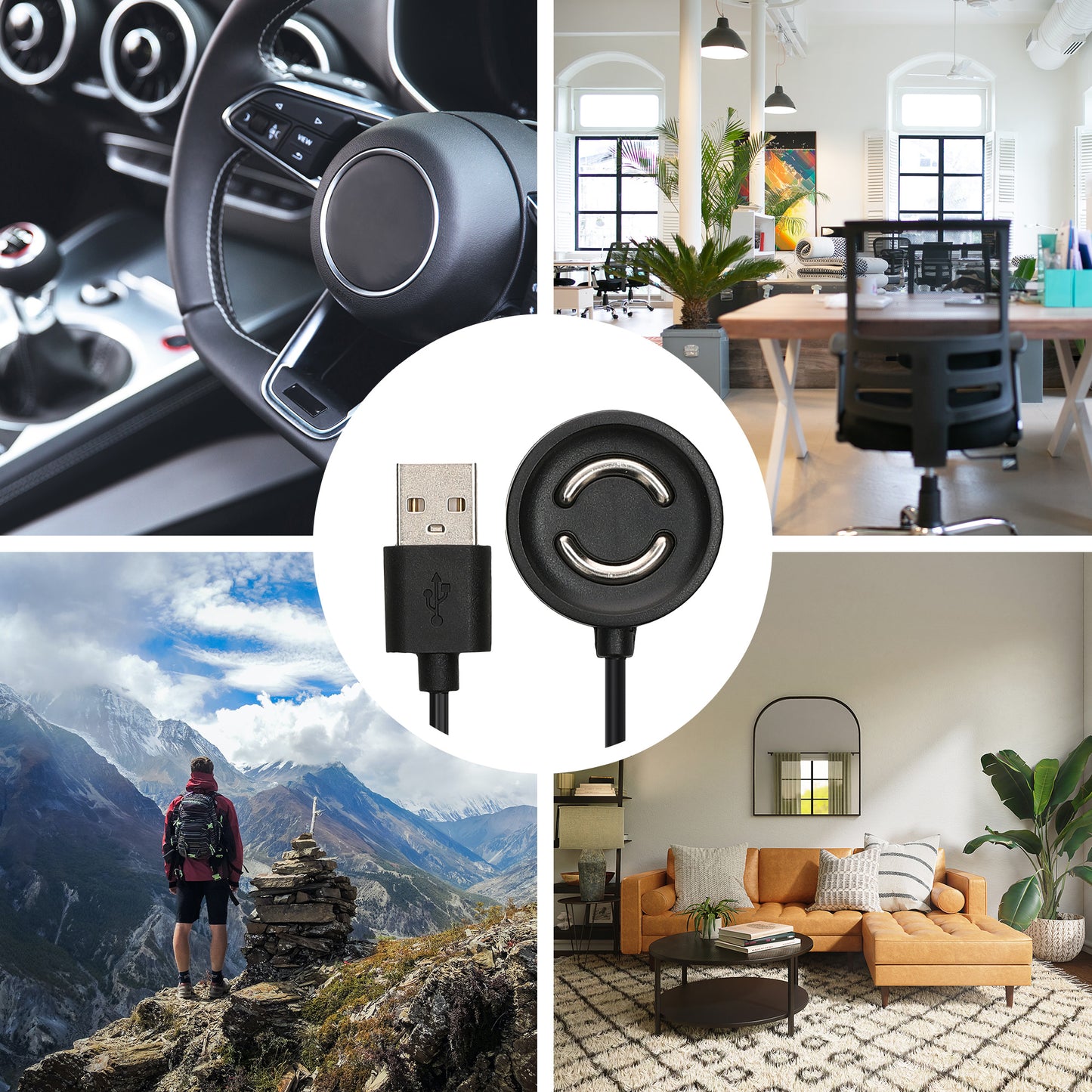 kwmobile USB Kabel Charger kompatibel mit Suunto Peak 9 Ladekabel - Smart Watch Ersatzkabel - Fitnesstracker Aufladekabel