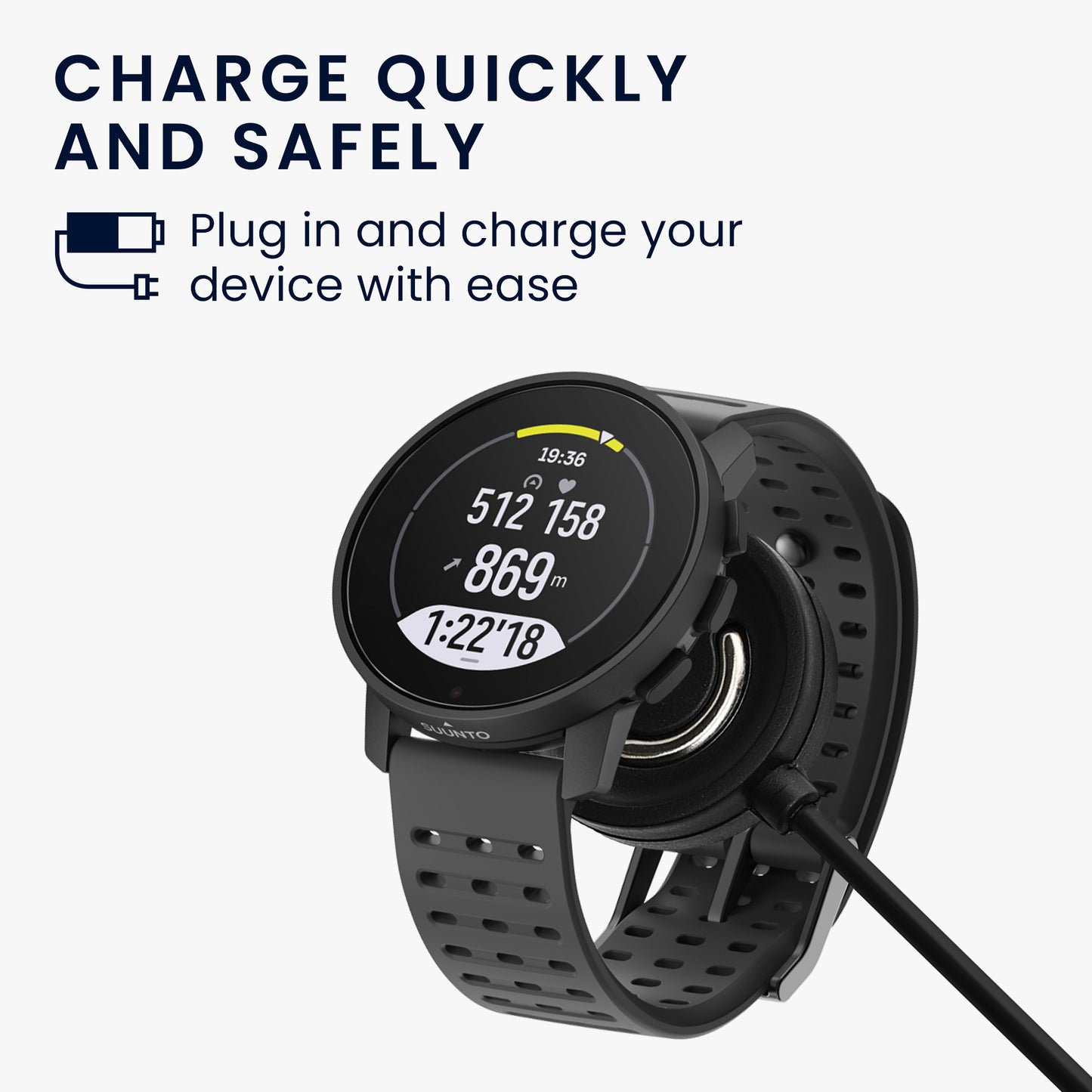 kwmobile USB Kabel Charger kompatibel mit Suunto Peak 9 Ladekabel - Smart Watch Ersatzkabel - Fitnesstracker Aufladekabel