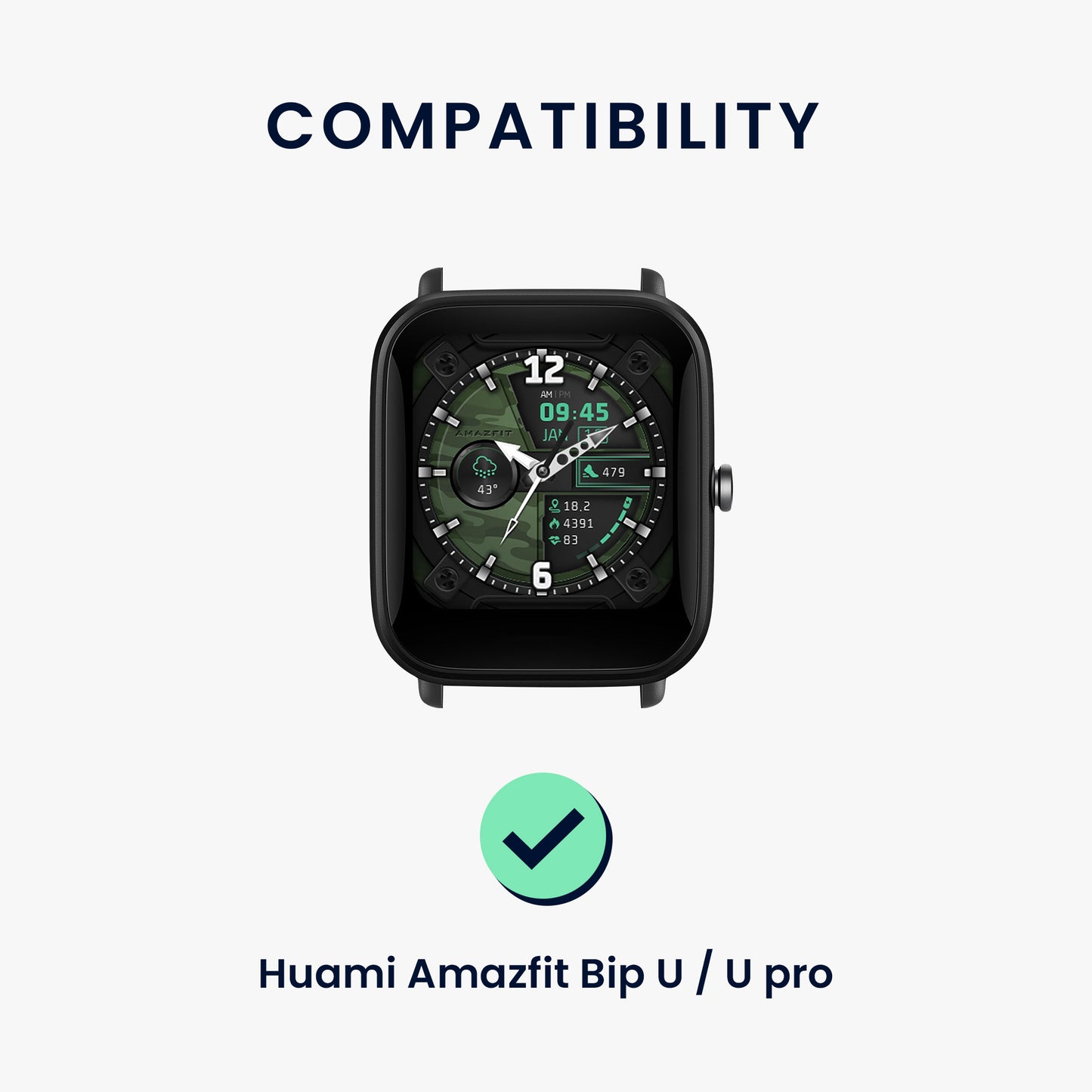 kwmobile Uhrenarmband für Huami Amazfit Bip U / Bip U pro Armband Fitnesstracker Band Set Ersatzarmband Smartwatch