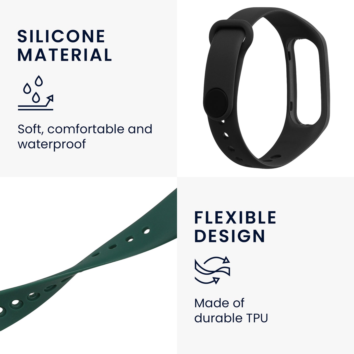 kwmobile Uhrenarmband für Oppo Band Sport Armband Fitnesstracker Band Set Ersatzarmband Smartwatch