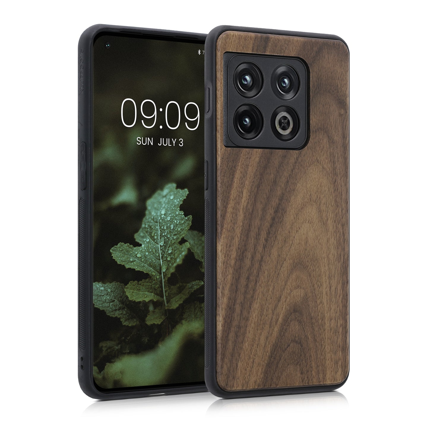 kwmobile Hülle kompatibel mit OnePlus 10 Pro 5G Hülle - Holz Case - stoßfestes Handy Cover - TPU Handyhülle in Dunkelbraun Dunkelbraun  