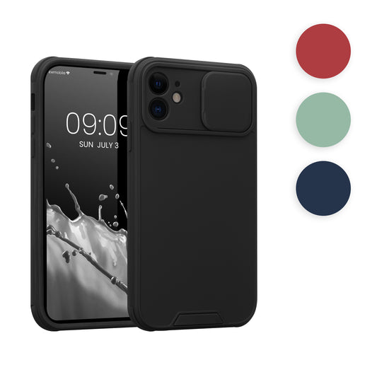 kwmobile Handyhülle kompatibel mit Apple iPhone 11 - Hardcase mit Kameraschutz - Bumper in Schwarz Schwarz  