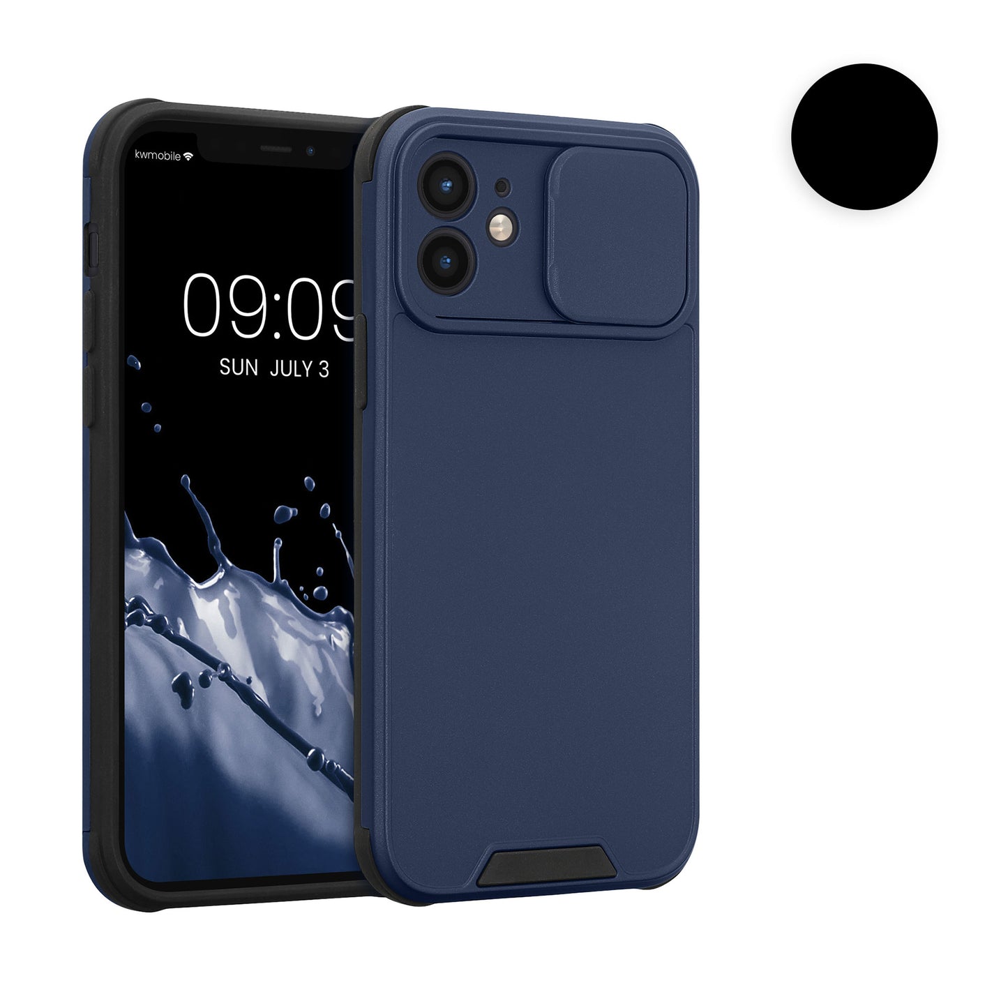 kwmobile Handyhülle kompatibel mit Apple iPhone 12 - Hardcase mit Kameraschutz - Bumper in Schwarz Schwarz  