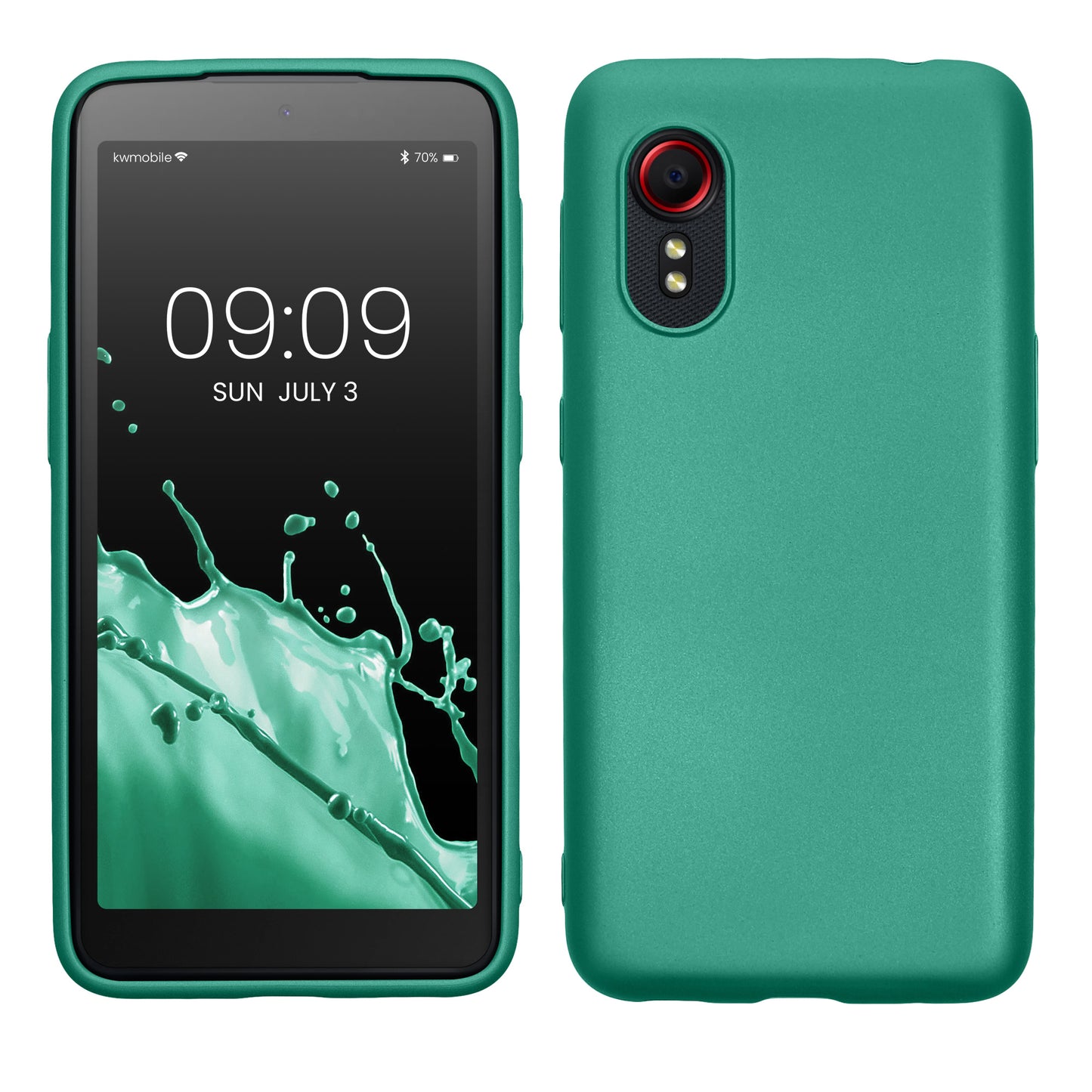 kwmobile Handyhülle für Samsung Galaxy Xcover 5 Hülle - Silikon Case metallisch schimmernd - Schutzhülle Cover