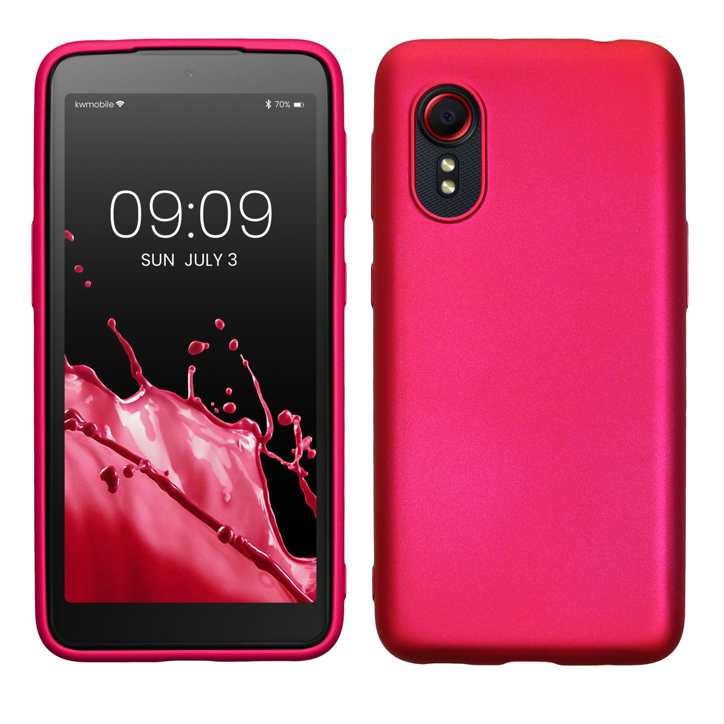 kwmobile Handyhülle für Samsung Galaxy Xcover 5 Hülle - Silikon Case metallisch schimmernd - Schutzhülle Cover
