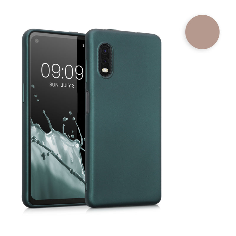 kwmobile Case kompatibel mit Samsung Galaxy Xcover Pro Hülle - Schutzhülle aus Silikon metallisch schimmernd - Handyhülle Metallic Rosegold Metallic Rosegold  