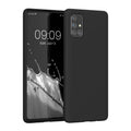 Slim Gummierte Silikon Hülle für Samsung Galaxy A71 in Schwarz