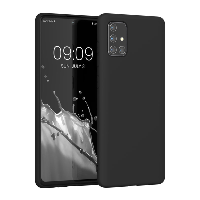 Slim Gummierte Silikon Hülle für Samsung Galaxy A71 in Schwarz