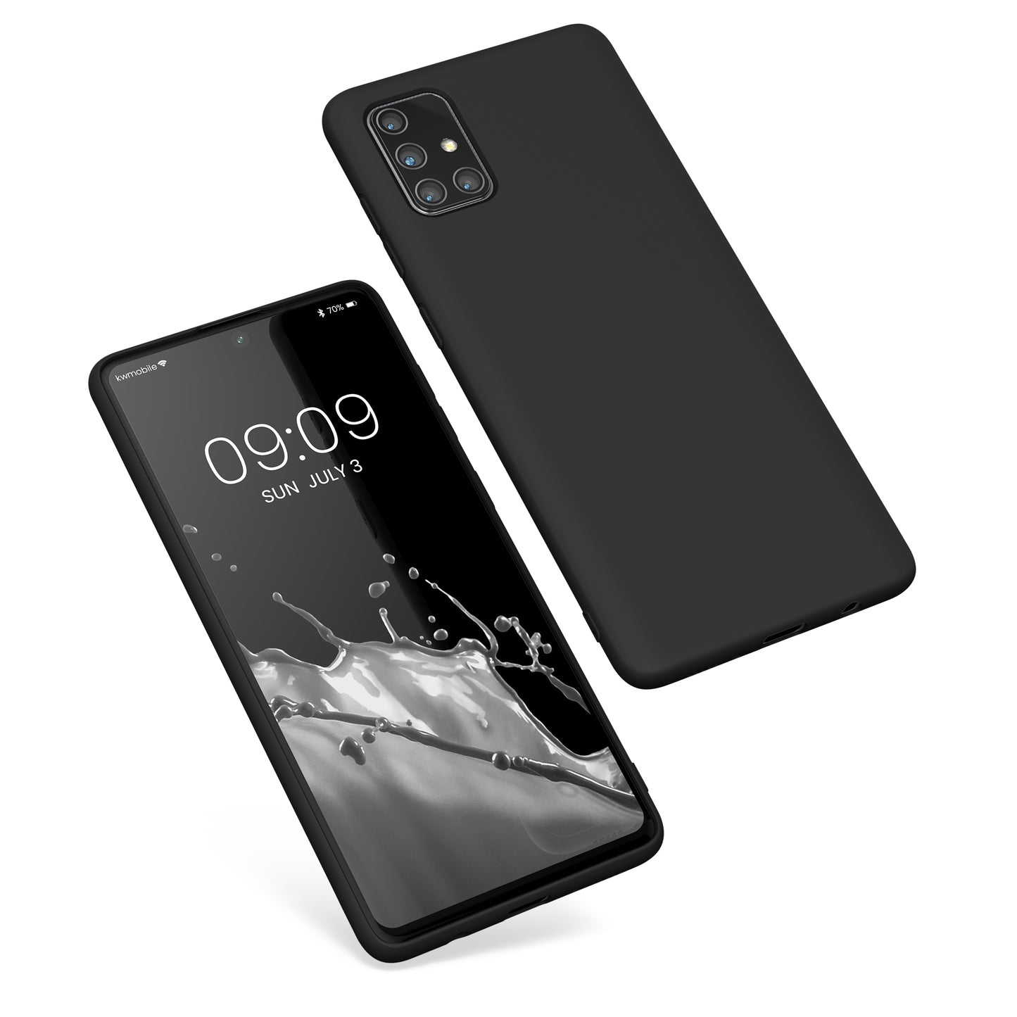 Slim Gummierte Silikon Hülle für Samsung Galaxy A71 in Schwarz