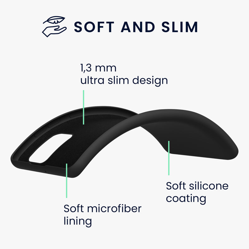 Slim Gummierte Silikon Hülle für Samsung Galaxy A71 in Schwarz