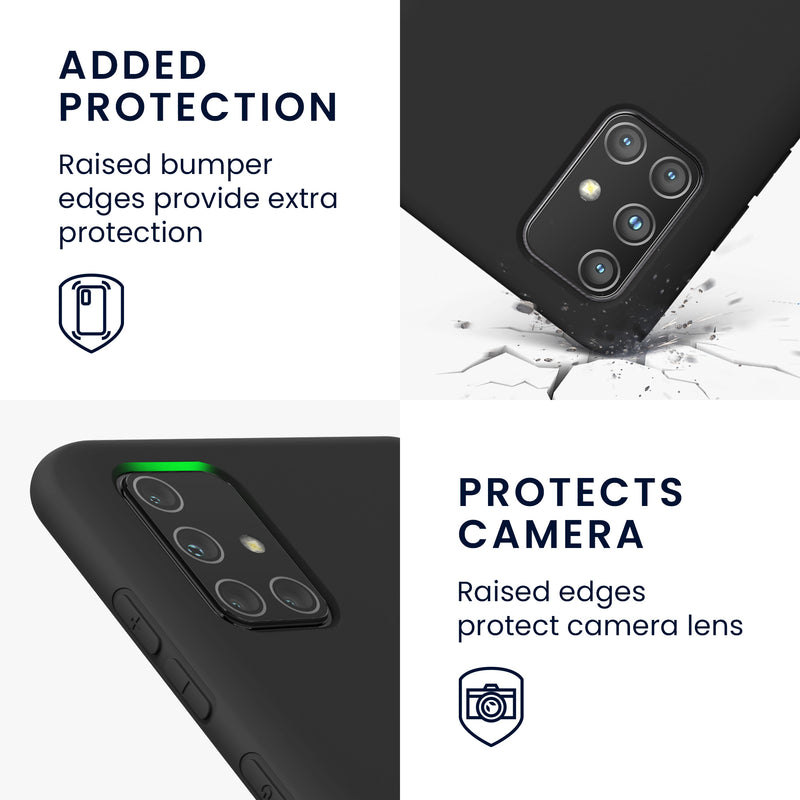 Slim Gummierte Silikon Hülle für Samsung Galaxy A71 in Schwarz