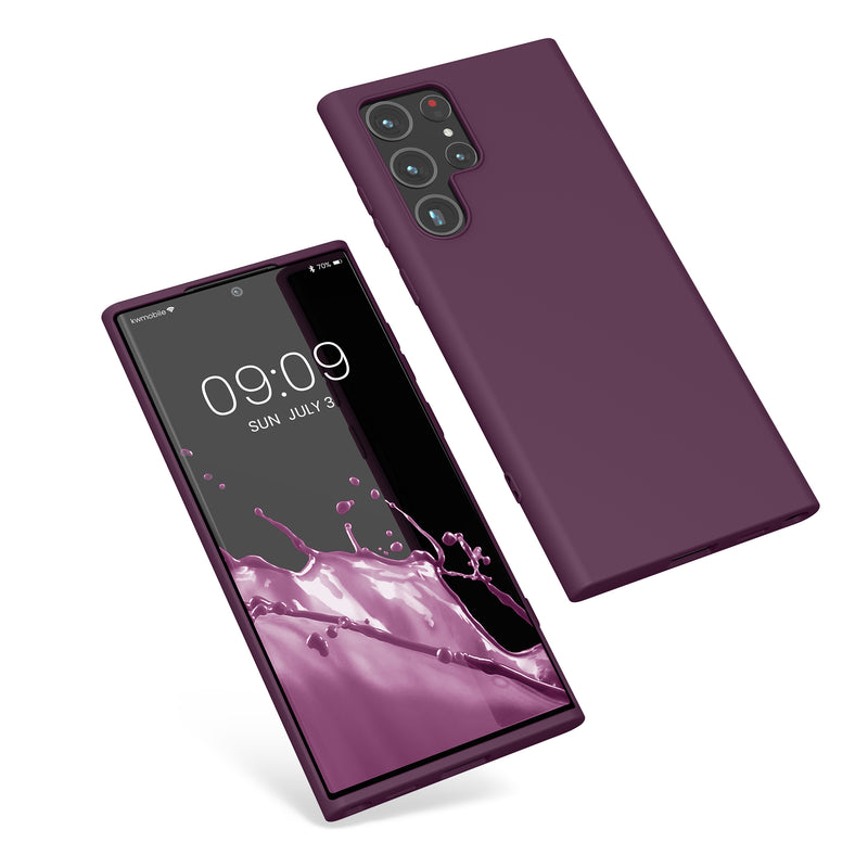 kwmobile Hülle kompatibel mit Samsung Galaxy S22 Ultra Hülle gummierte Silikon Handyhülle Schutzhülle für kabelloses Laden Case