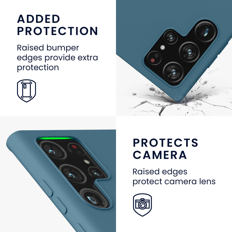 kwmobile Hülle kompatibel mit Samsung Galaxy S22 Ultra Hülle gummierte Silikon Handyhülle Schutzhülle für kabelloses Laden Case