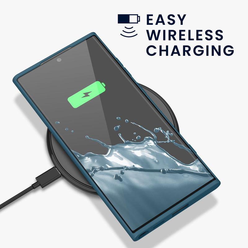 kwmobile Hülle kompatibel mit Samsung Galaxy S22 Ultra Hülle gummierte Silikon Handyhülle Schutzhülle für kabelloses Laden Case