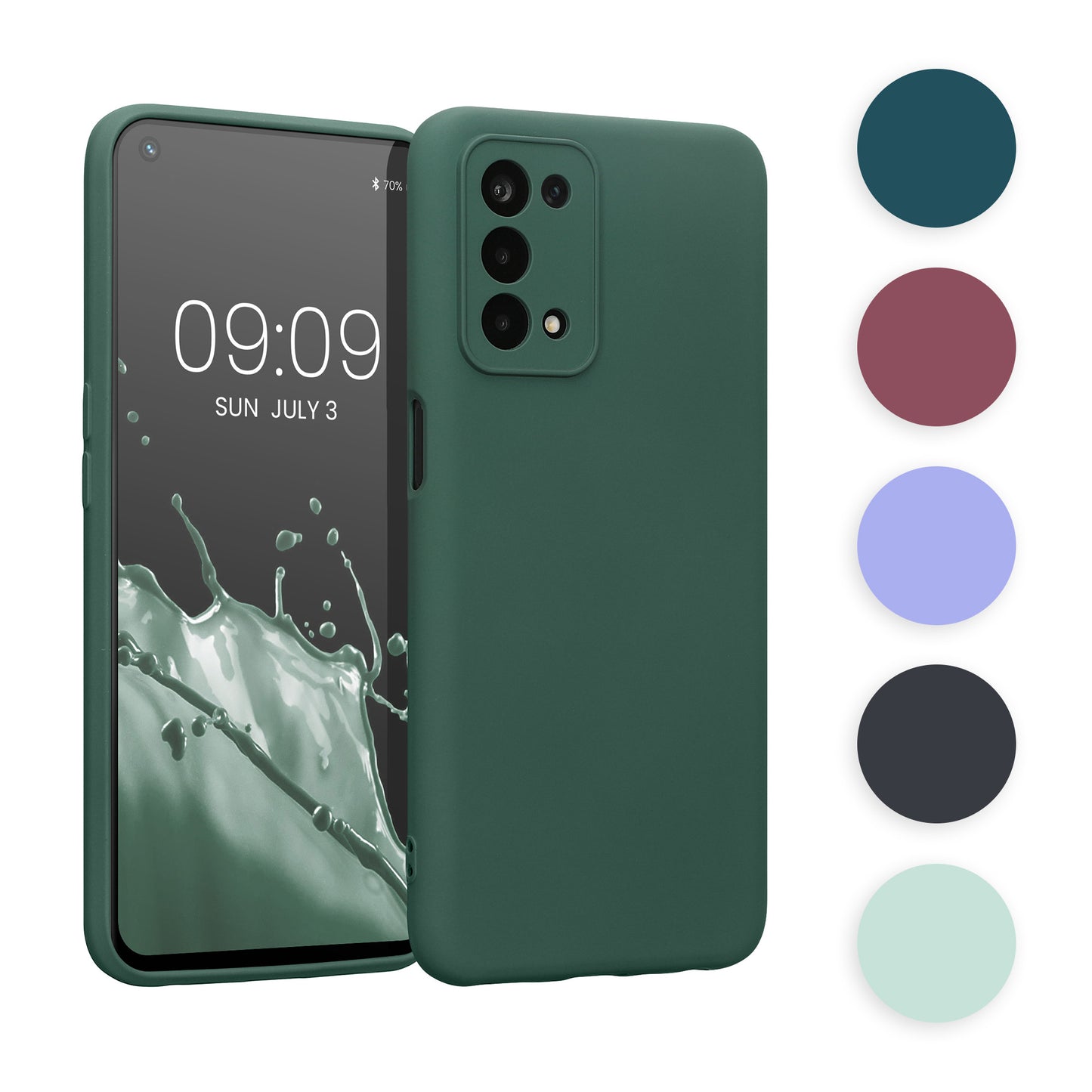 kwmobile Slim Case kompatibel mit Oppo A74 (5G) / A54 (5G) Hülle - Handyhülle aus Silikon in Fruity Orange Fruity Orange  