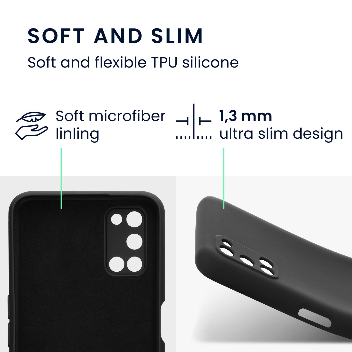 kwmobile Slim Case kompatibel mit Oppo A52 / A72 (4G) Hülle - Handyhülle aus Silikon