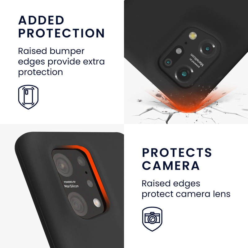 kwmobile Handyhülle für Oppo Find X5 (5G) Hülle - Case Silikon - Kabelloses Laden - Schutzhülle Cover