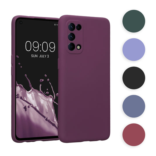 kwmobile Slim Case kompatibel mit Oppo Find X3 Lite Hülle - Handyhülle aus Silikon in Bordeaux Violett Bordeaux Violett  