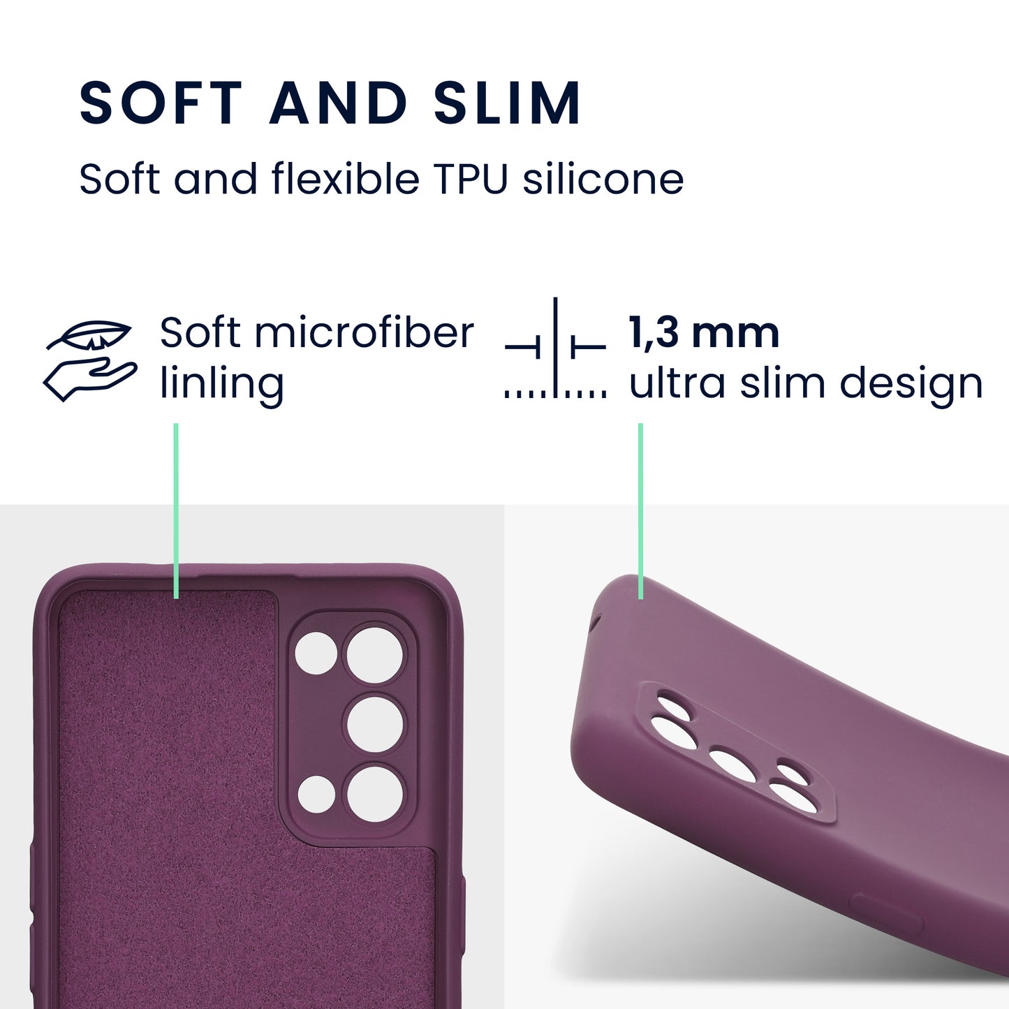kwmobile Slim Case kompatibel mit Oppo Find X3 Lite Hülle - Handyhülle aus Silikon