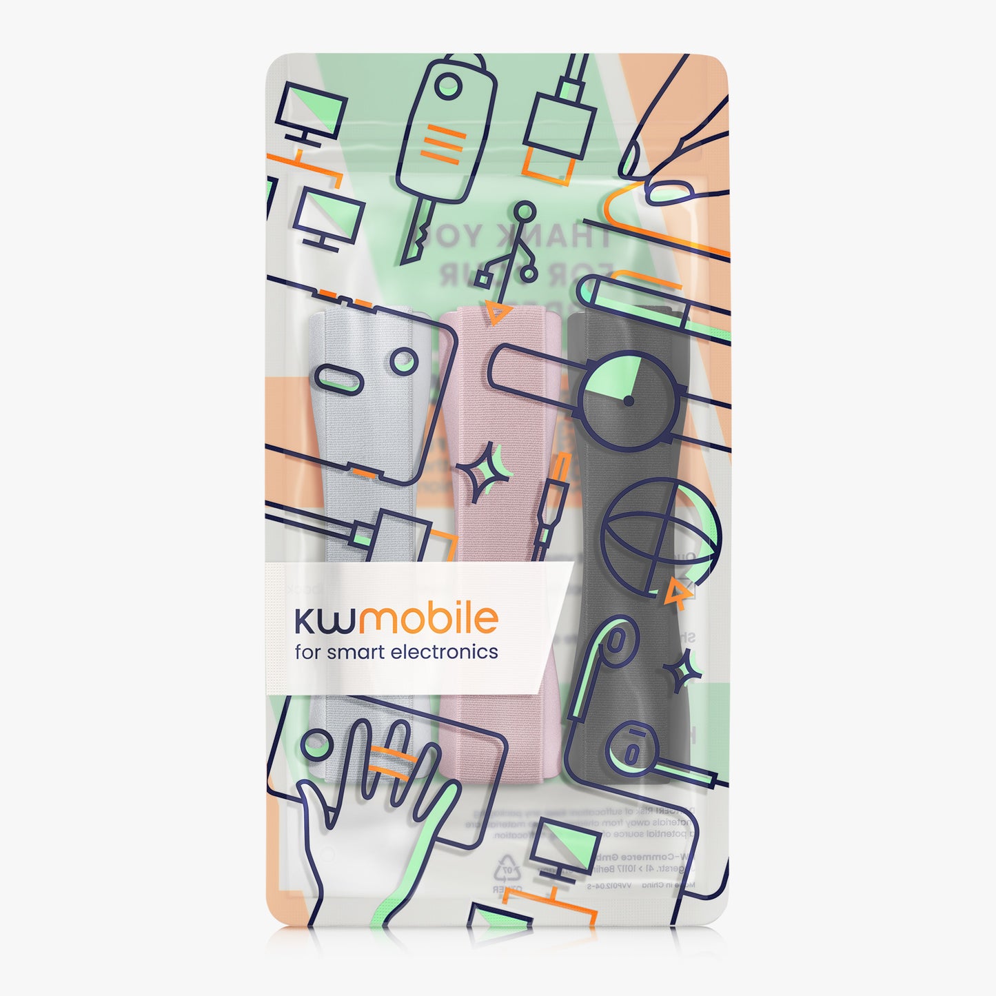 kwmobile Tablet Fingerhalter Griff Halter - Selbstklebende Tablet PC Fingerhalterung kompatibel mit iPad Samsung Sony Tablets