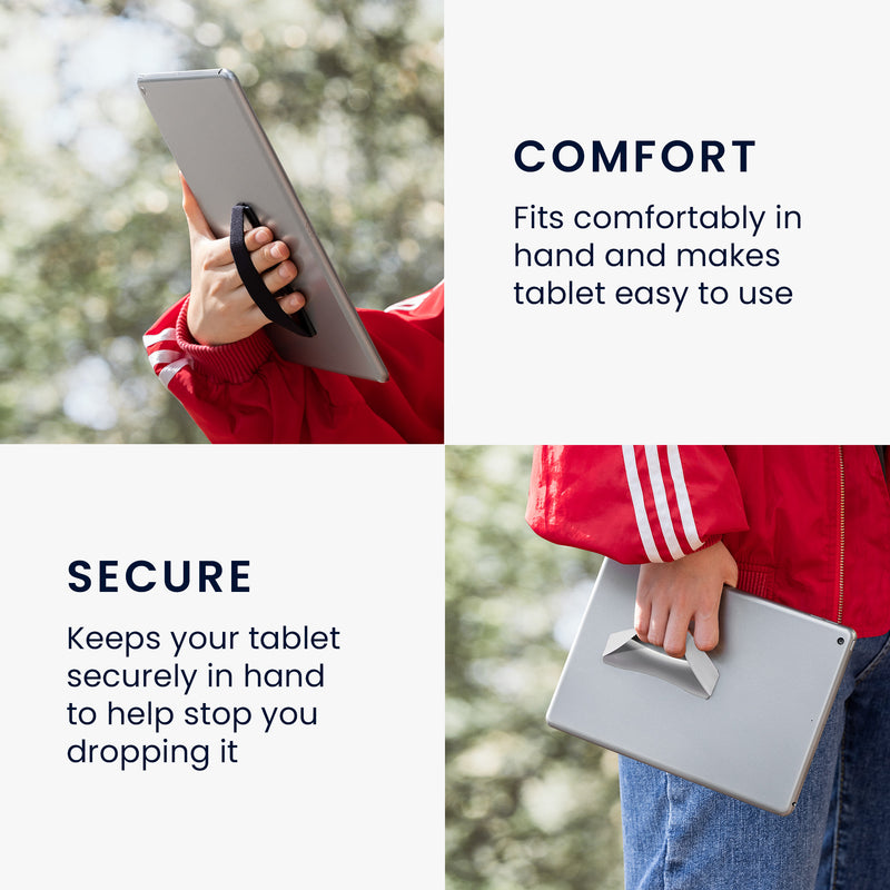 kwmobile Tablet Fingerhalter Griff Halter - Selbstklebende Tablet PC Fingerhalterung kompatibel mit iPad Samsung Sony Tablets