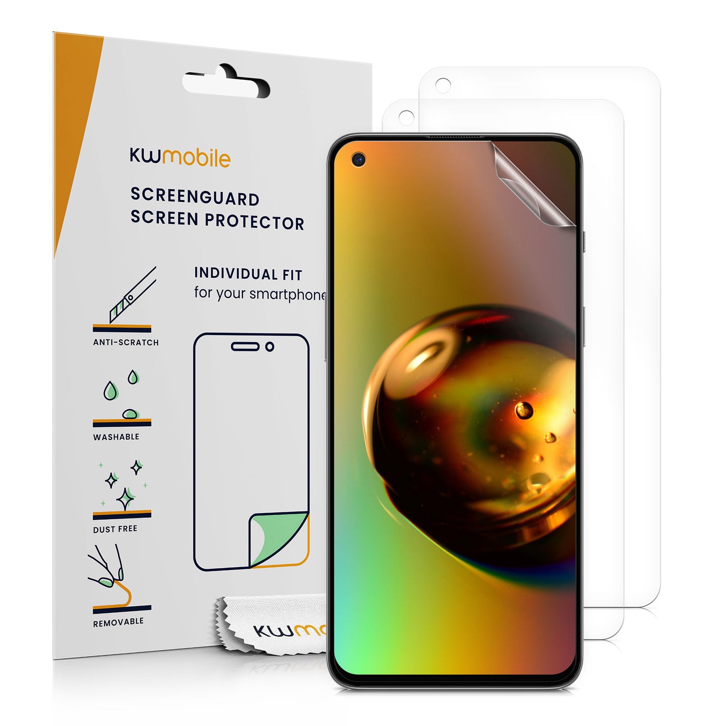 kwmobile 3x Folie matt kompatibel mit OnePlus Nord 2 5G - Displayschutzfolie Schutzfolie - Displayschutz Displayfolie entspiegelt Matt Transparent  