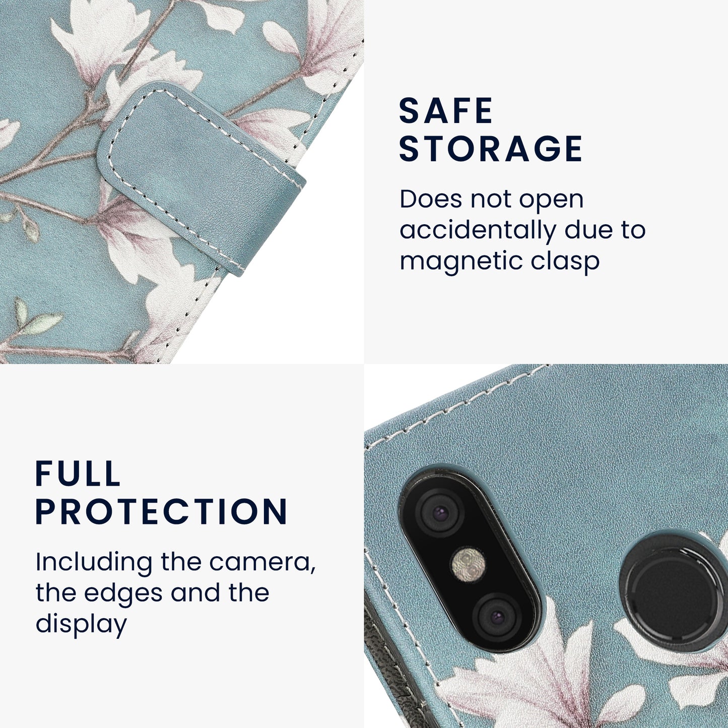 kwmobile Wallet Case kompatibel mit Xiaomi Mi Max 3 Hülle - Cover mit Ständer und Kartenfächern