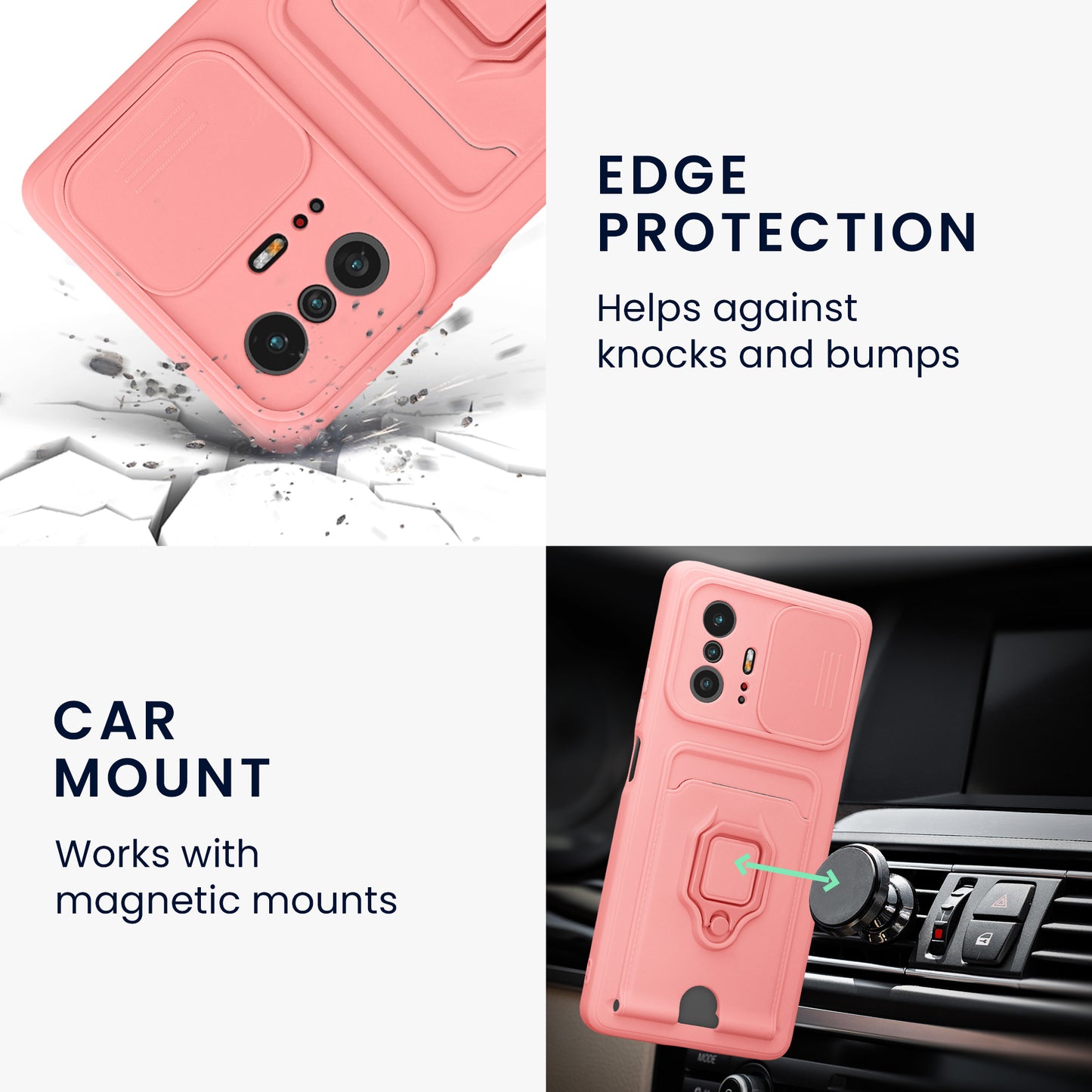 kwmobile Handyhülle kompatibel mit Xiaomi 11T / 11T Pro - Softcase mit Kameraschutz - Kartenfach