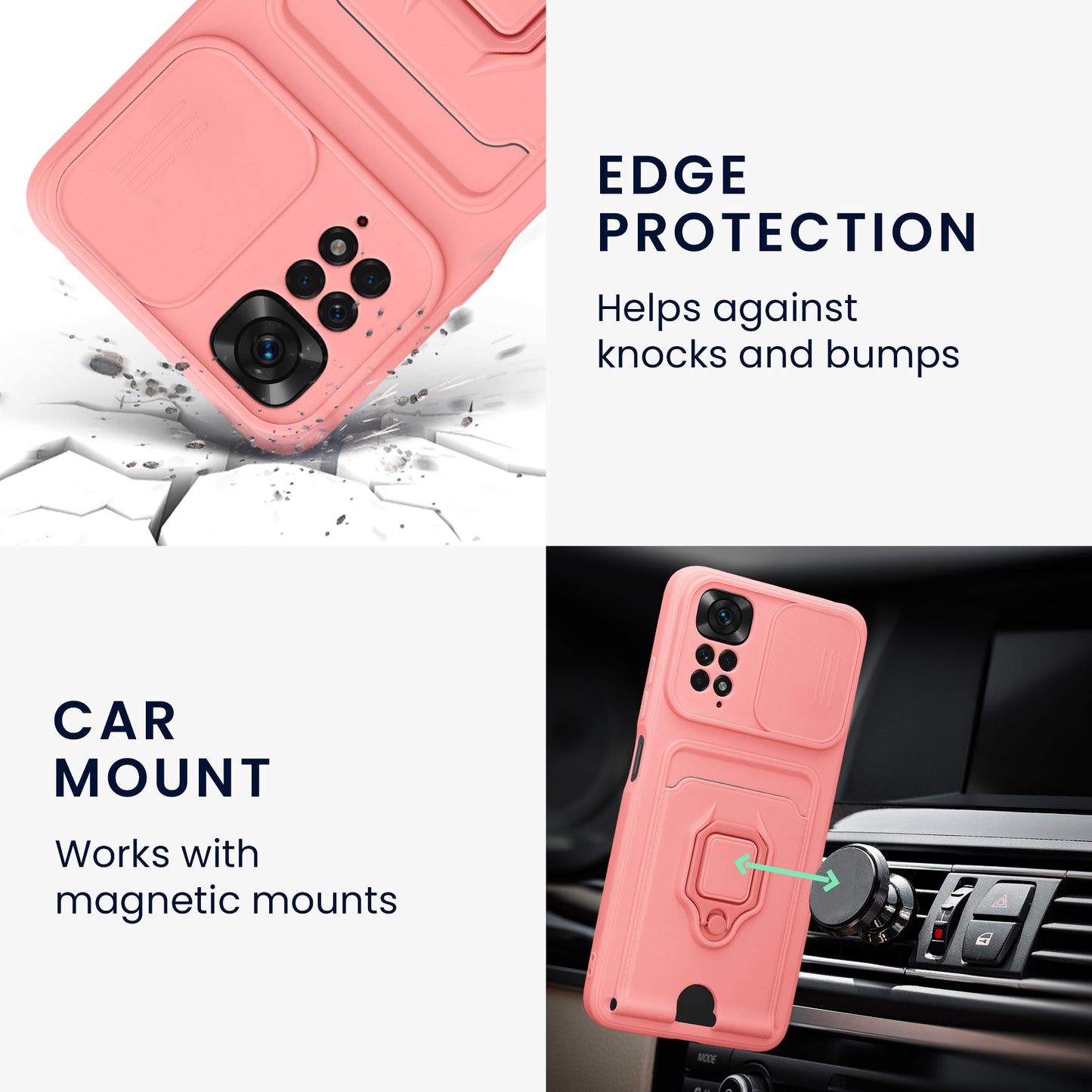 kwmobile Handyhülle kompatibel mit Xiaomi Redmi Note 11 / Note 11S Softcase mit Kameraschutz Kartenfach
