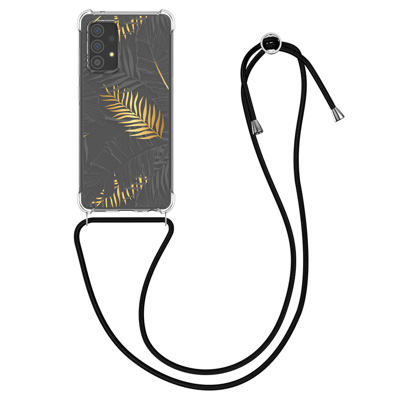 kwmobile Necklace Case kompatibel mit Samsung Galaxy A52 / A52 5G / A52s 5G Hülle Silikon Cover mit Handykette Transparent Dschungel