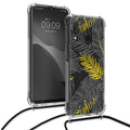 kwmobile Necklace Case kompatibel mit Samsung Galaxy A20e Hülle - Silikon Cover mit Handykette - Transparent Magnolien