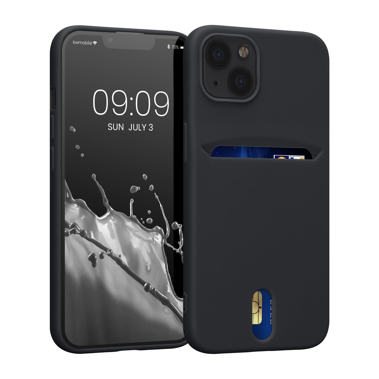 kwmobile Hülle kompatibel mit Apple iPhone 13 - Handyhülle mit Kartenfach