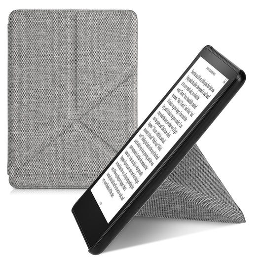 kwmobile Hülle kompatibel mit Amazon Kindle Paperwhite 11. Generation 2021 - Stoff eReader Schutzhülle Cover Case - Hellgrau Hellgrau  