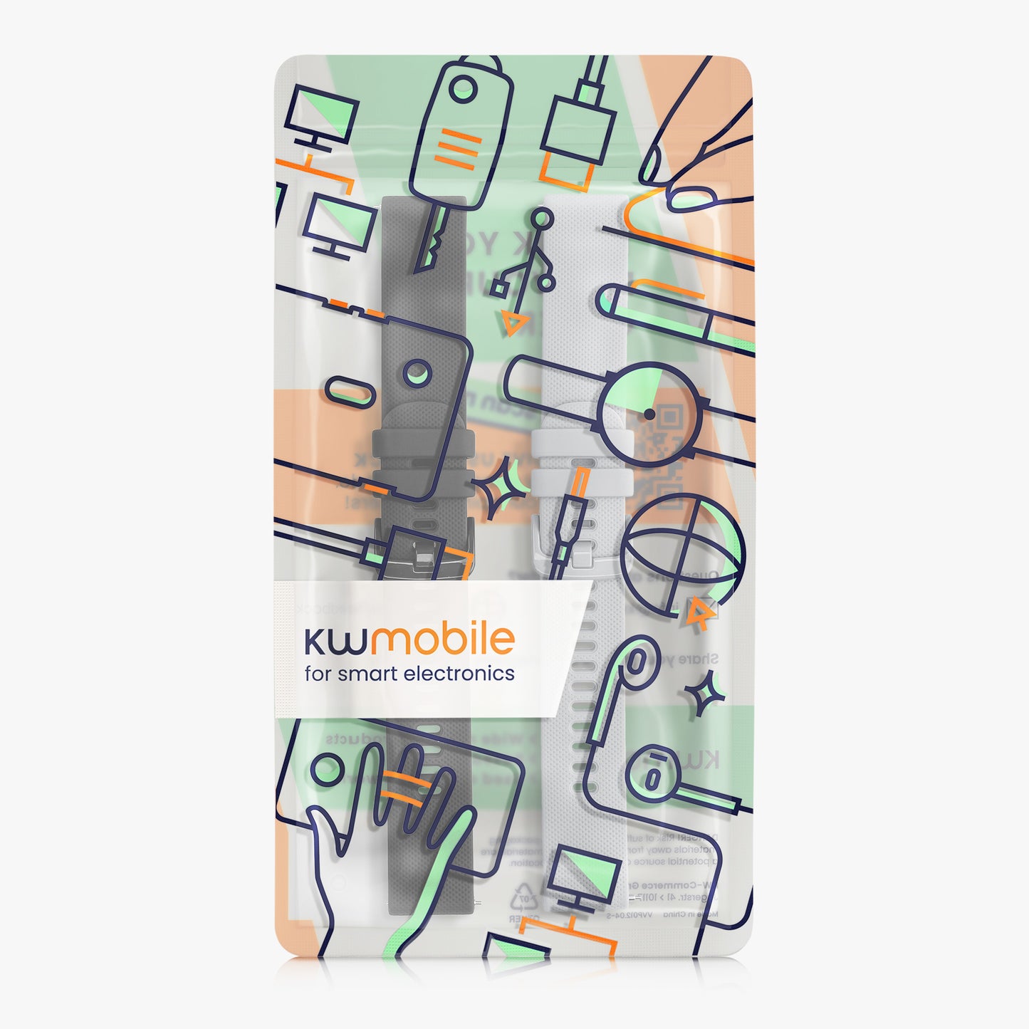 kwmobile Uhrenarmband für Garmin Venu Sq Music / Sq Armband Fitnesstracker Band Set Ersatzarmband Smartwatch