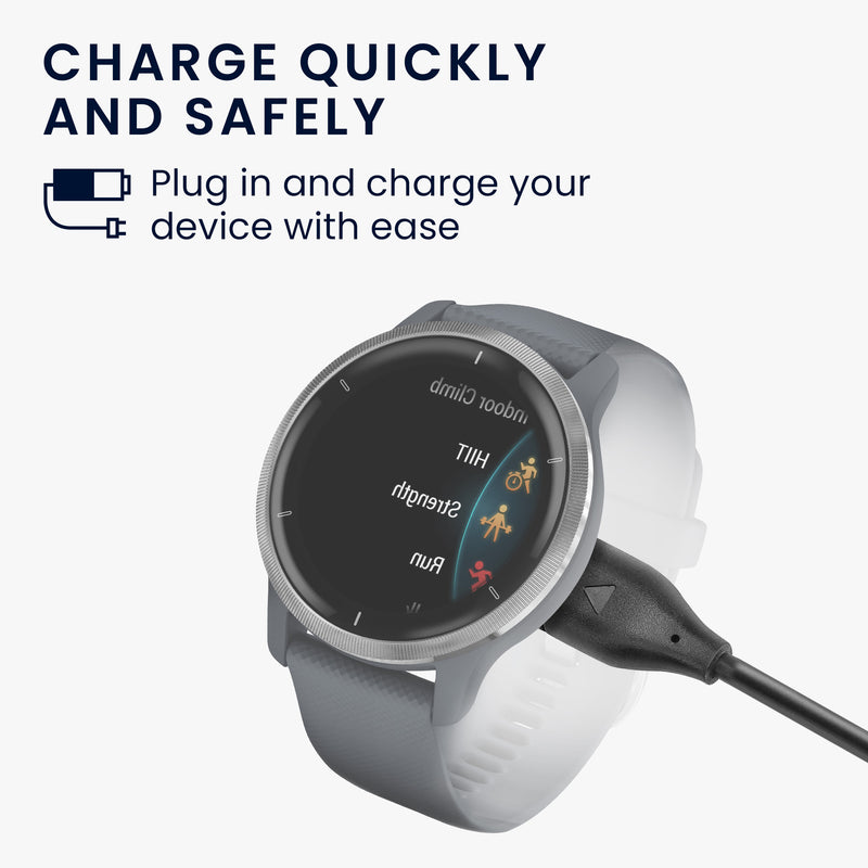 kwmobile USB Kabel Charger kompatibel mit Garmin Venu 2 Plus / Fenix 7 / Fenix 5 / Forerunner 745 935 945 45 245 / Instinct Ladekabel - Smart Watch Ersatzkabel - Fitnesstracker Aufladekabel