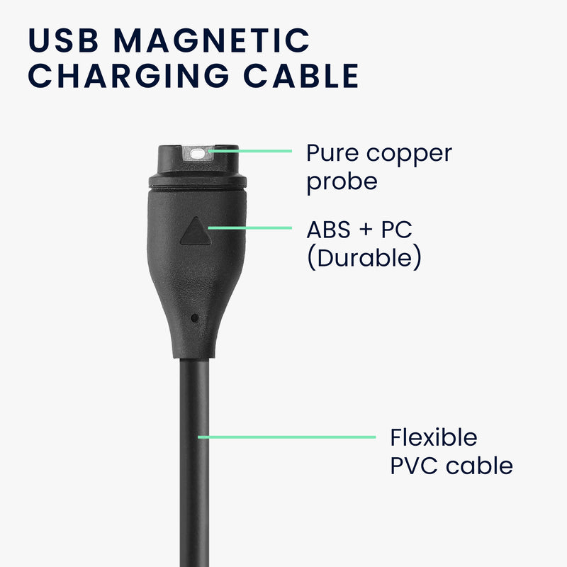 kwmobile USB Kabel Charger kompatibel mit Garmin Venu 2 Plus / Fenix 7 / Fenix 5 / Forerunner 745 935 945 45 245 / Instinct Ladekabel - Smart Watch Ersatzkabel - Fitnesstracker Aufladekabel