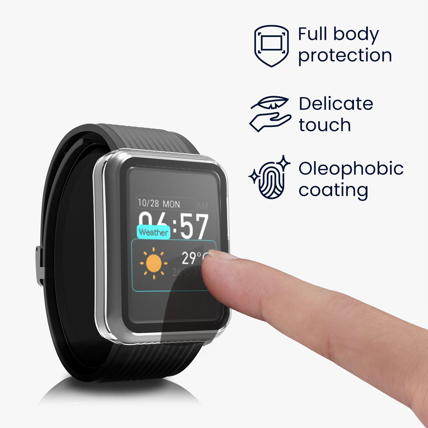 kwmobile Glas Hülle für Huawei Watch D Schutzhülle Fullbody Fitnesstracker Case Set