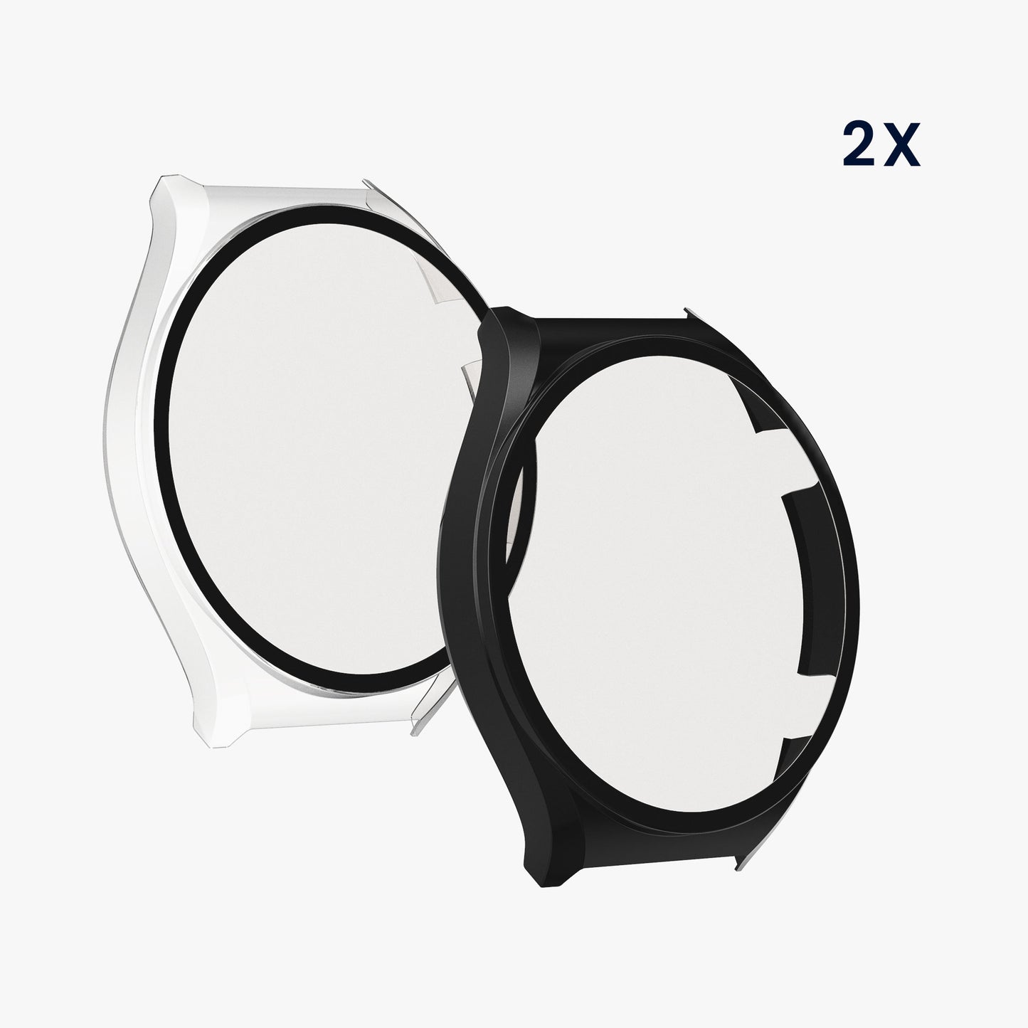kwmobile Glas Hülle für Xiaomi Watch S1 Schutzhülle Fullbody Fitnesstracker Case Set
