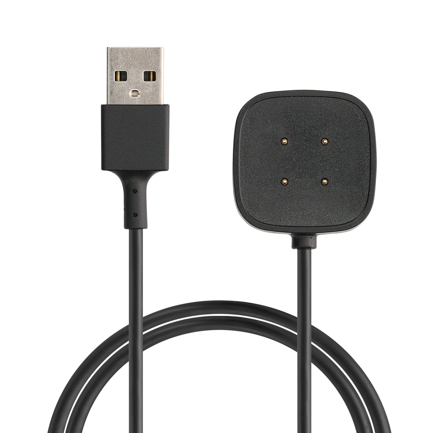 kwmobile USB Kabel Charger kompatibel mit Fitbit Versa 4 / Sense 2 / Versa 3 / Sense Ladekabel - Smart Watch Ersatzkabel - Fitnesstracker Aufladekabel in Schwarz Schwarz  