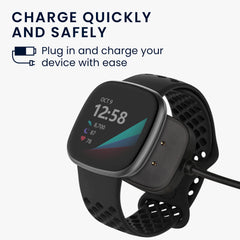 Ladekabel für Fitbit Versa 4 / Sense 2 / Versa 3 / Sense - Schwarz - Elektronik
