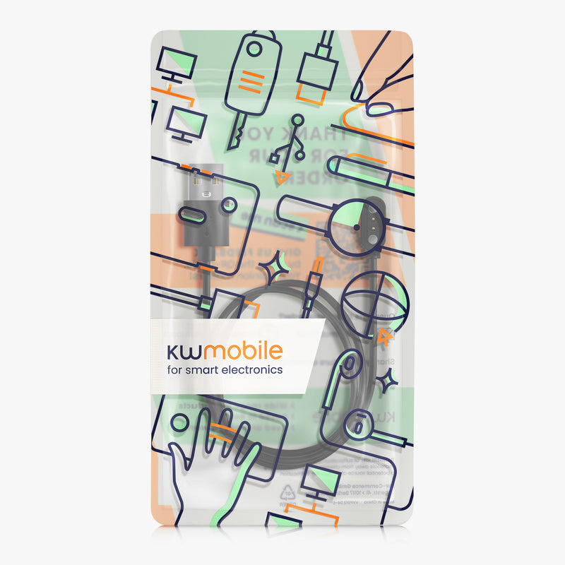 kwmobile USB Kabel Charger kompatibel mit Ticwatch GTH / Oppo Watch Free Ladekabel Smart Watch Ersatzkabel Fitnesstracker Aufladekabel