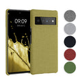 kwmobile Schutzhülle kompatibel mit Google Pixel 6 Pro - Hülle - Stoff Cover Handyhülle - Backcover in Koralle Koralle  