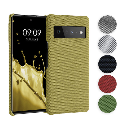 kwmobile Schutzhülle kompatibel mit Google Pixel 6 Pro - Hülle - Stoff Cover Handyhülle - Backcover in Koralle Koralle  