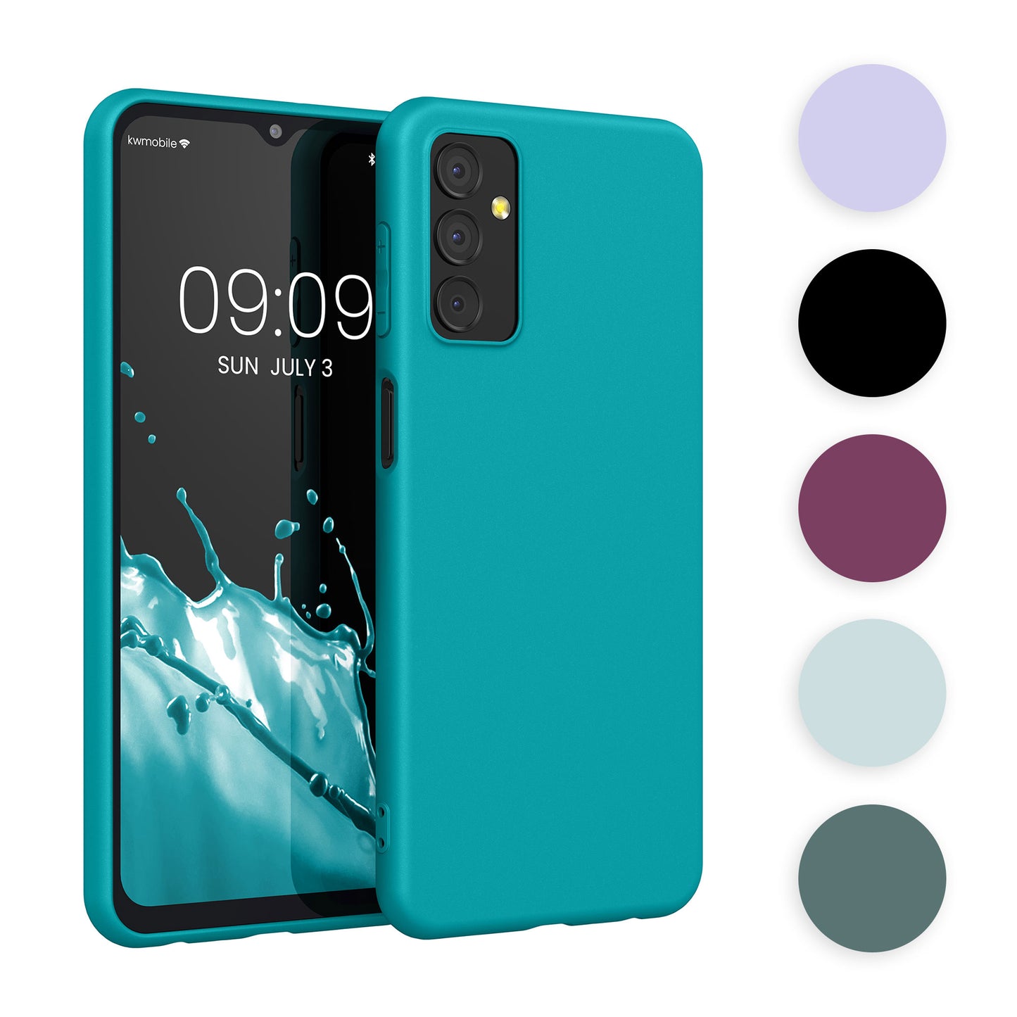 kwmobile Hülle kompatibel mit Samsung Galaxy M23 5G Hülle - weiches TPU Silikon Case - Cover geeignet für kabelloses Laden - Dunkler Schiefer Dunkler Schiefer  