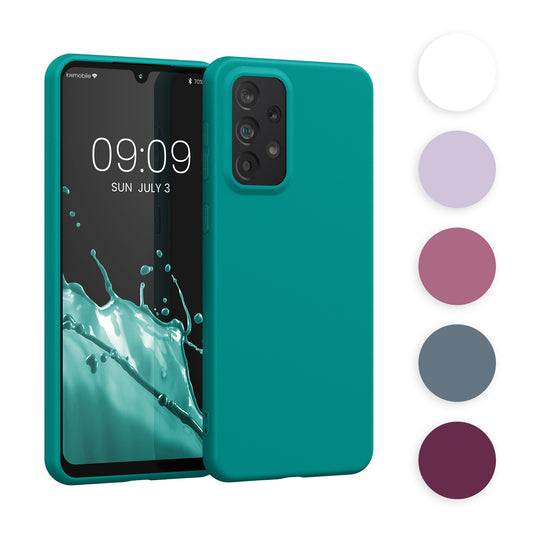 kwmobile Hülle kompatibel mit Samsung Galaxy A33 5G Hülle - weiches TPU Silikon Case - Cover geeignet für kabelloses Laden - Hellblau matt Hellblau matt  