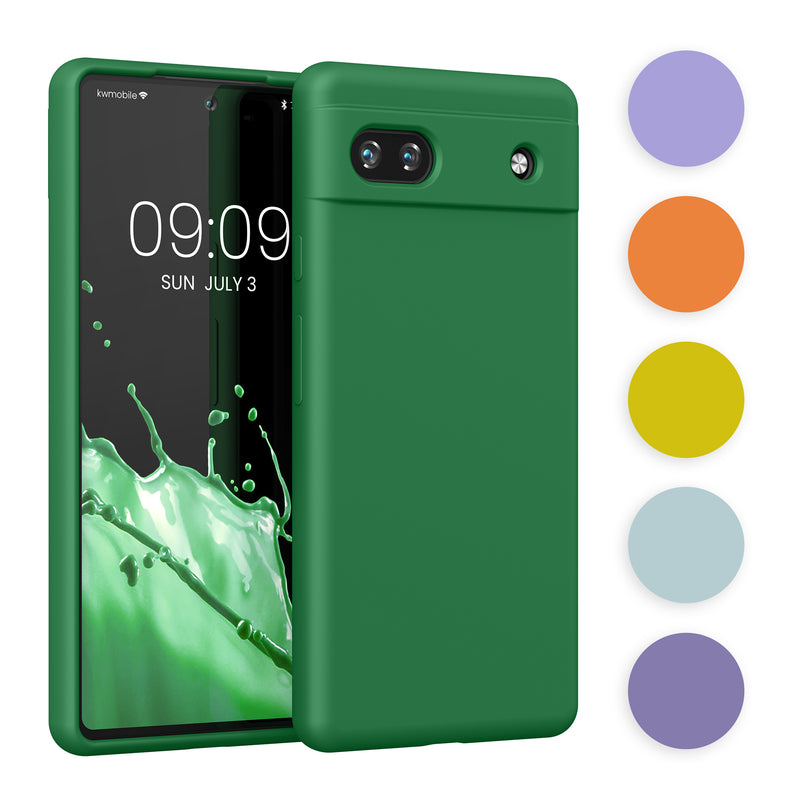 kwmobile Handyhülle für Google Pixel 6a Hülle, für Pixel 6a Case - Hülle Silikon - kabelloses Laden - Rhabarber Rot Rhabarber Rot  