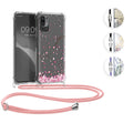 kwmobile Necklace Case kompatibel mit Xiaomi Redmi Note 10 5G Hülle - Silikon Cover mit Handykette - Mehrfarbig Transparent Wildblumen Ranke Mehrfarbig  [dsg05]