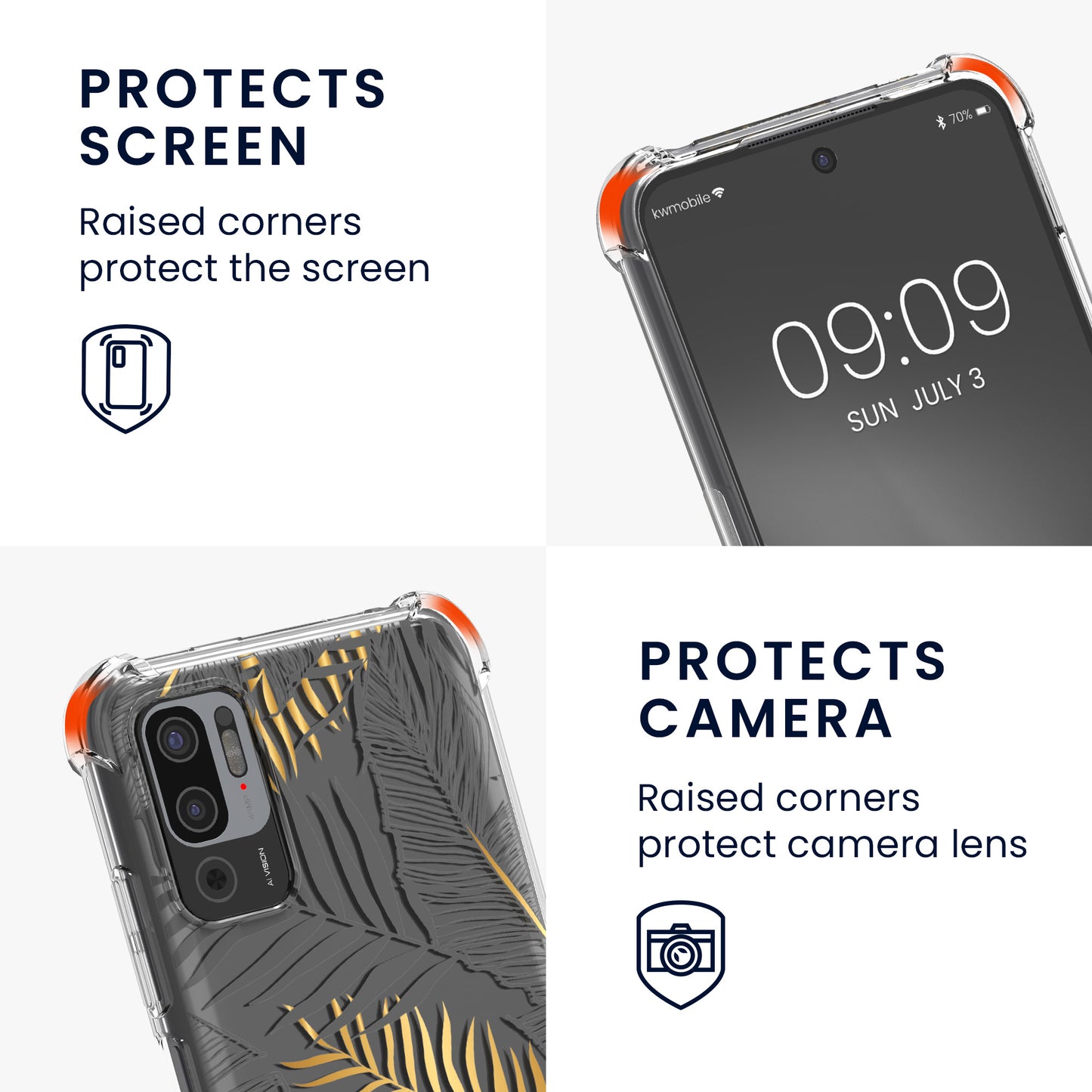 kwmobile Necklace Case kompatibel mit Xiaomi Redmi Note 10 5G Hülle Silikon Cover mit Handykette