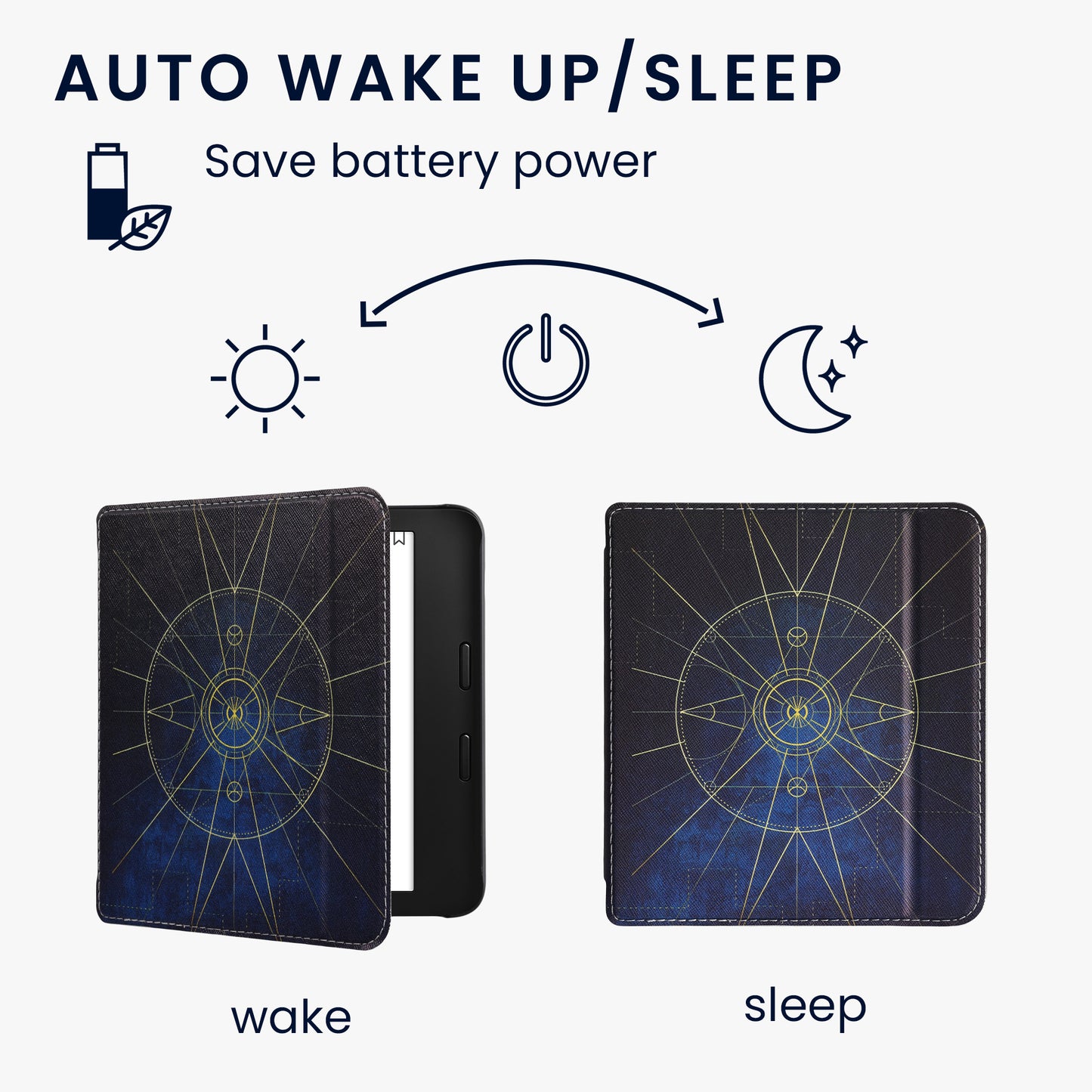kwmobile Schutzhülle für Kobo Libra 2 Hülle - eReader Flip Case mit Handschlaufe und Auto Sleep Funktion