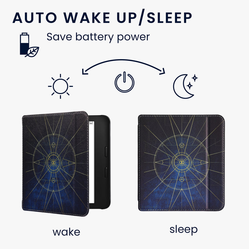 kwmobile Schutzhülle für Kobo Libra 2 Hülle - eReader Flip Case mit Handschlaufe und Auto Sleep Funktion